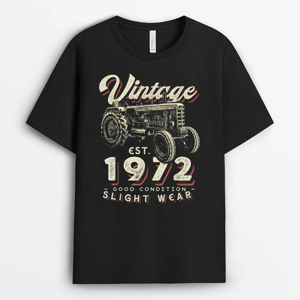 Vintage Farmer Tractor Established 1972 50th Birthday Party T-Shirt