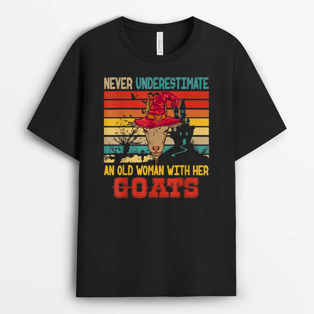 Vintage Never Underestimate An Old Woman With Her Goats T-Shirt