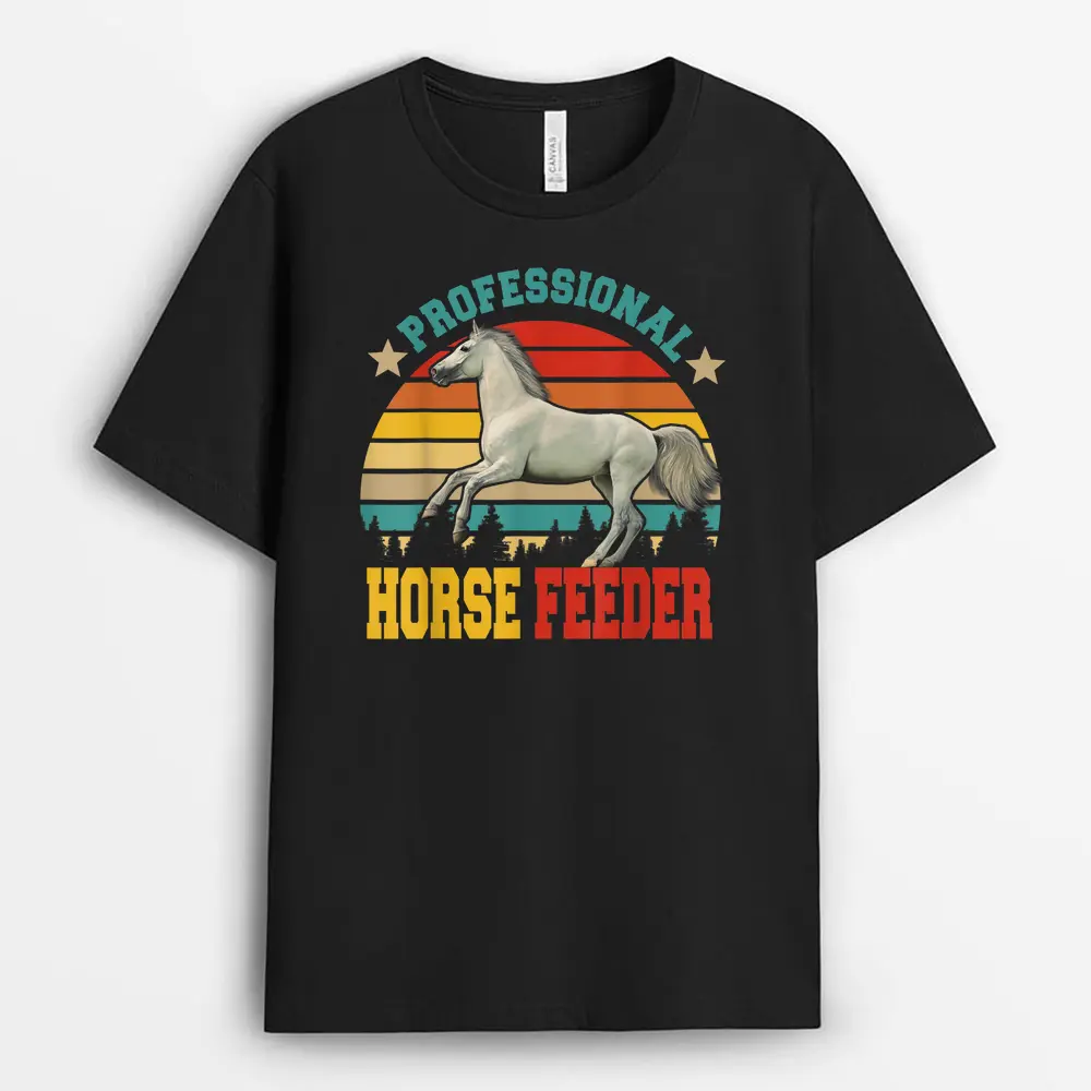 Vintage Retro Professional Horse Feeder Funny Farmer Lover T-Shirt
