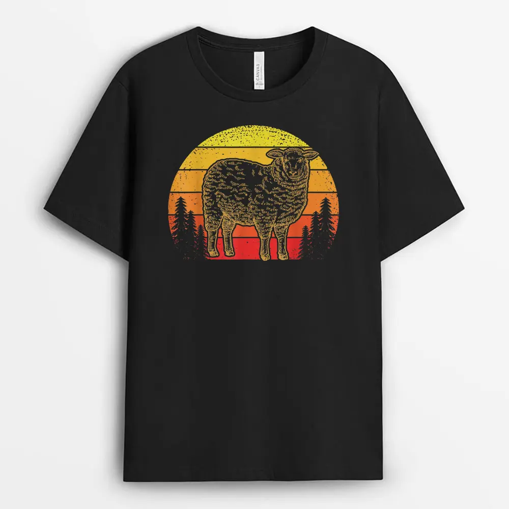 Vintage Retro Sheep Sheep Lamb Farmer T-Shirt