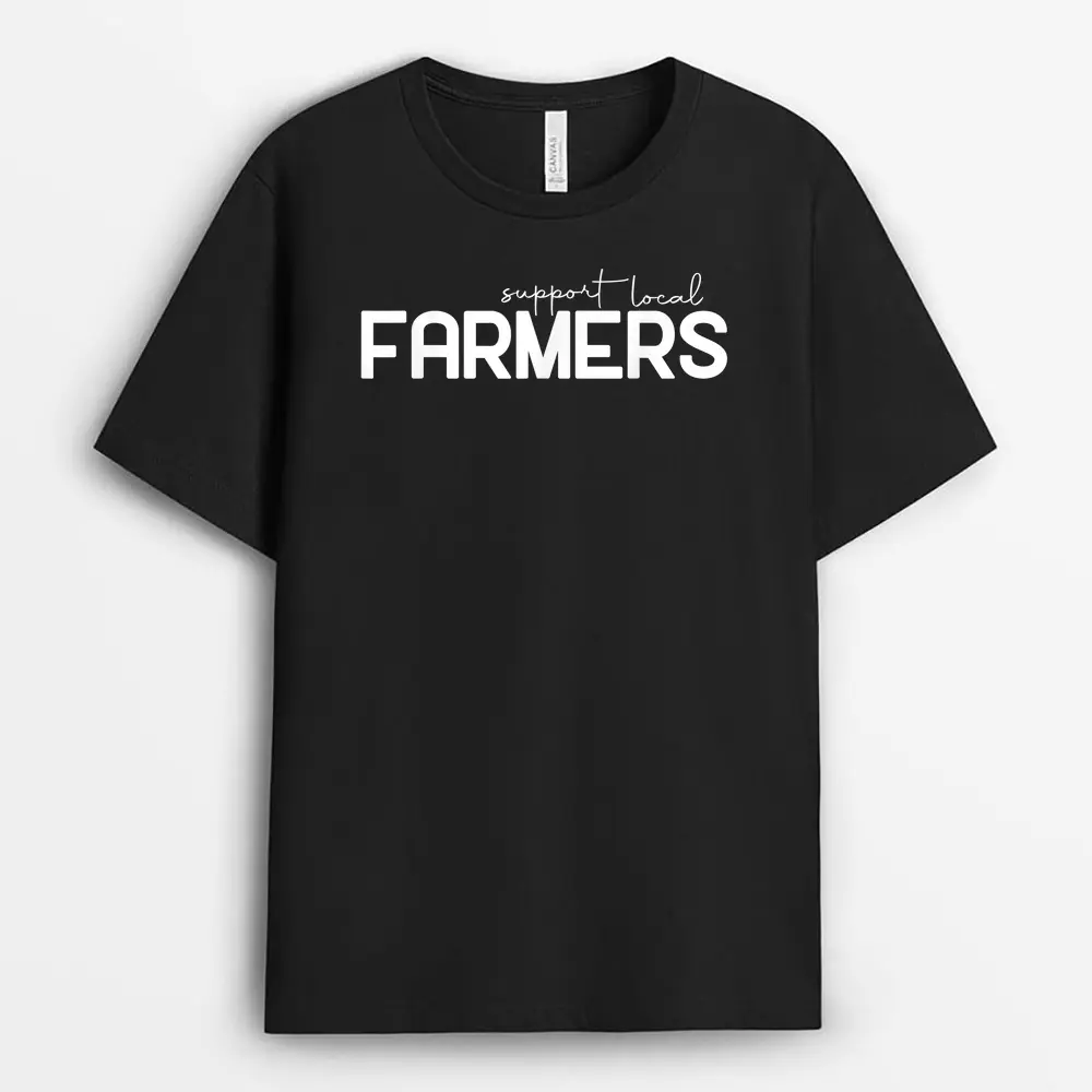 Vintage Retro Western Support Local Farmers Farm Country T-Shirt
