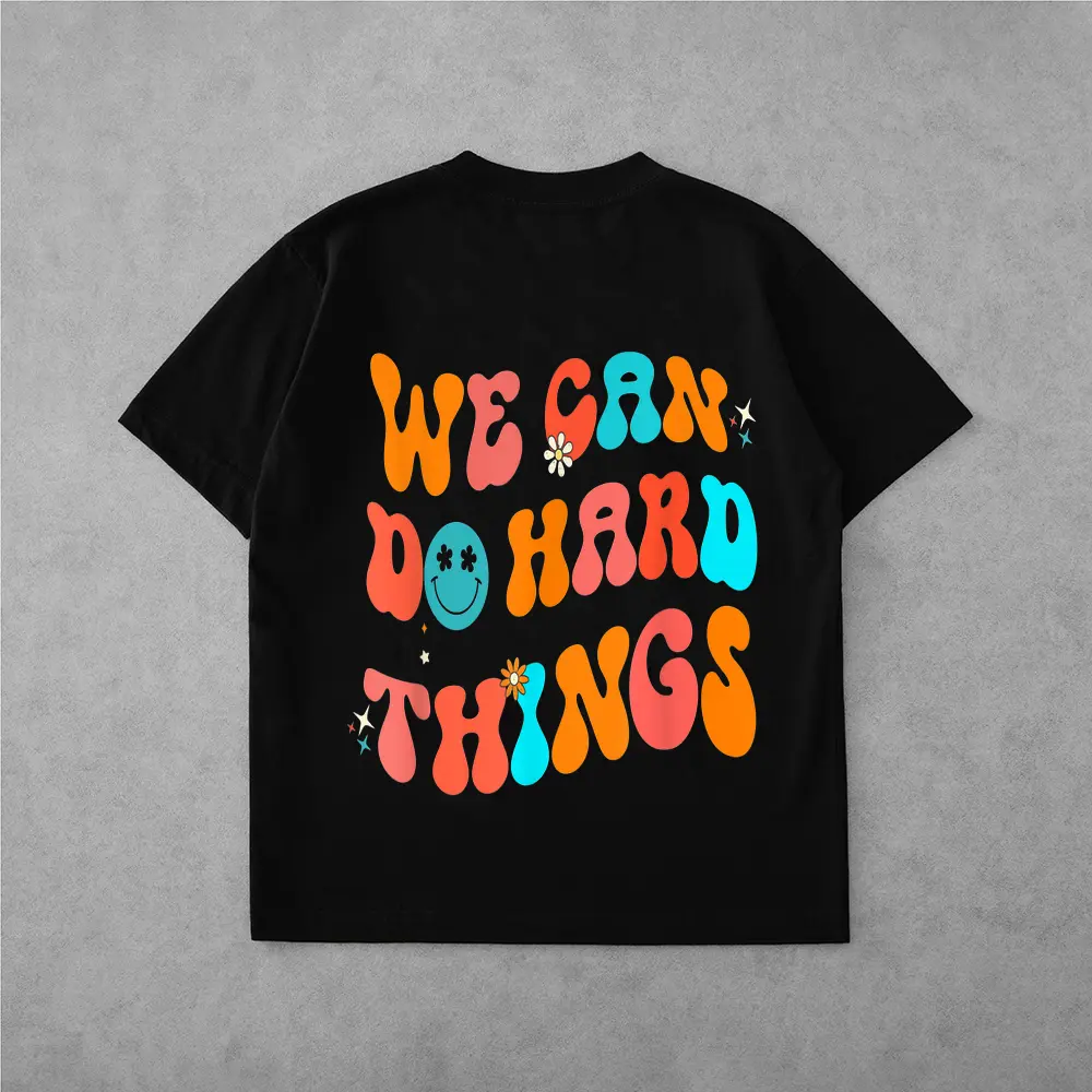 We Can Do Hard Things Groovy Retro Back To School Teacher T-Shirt