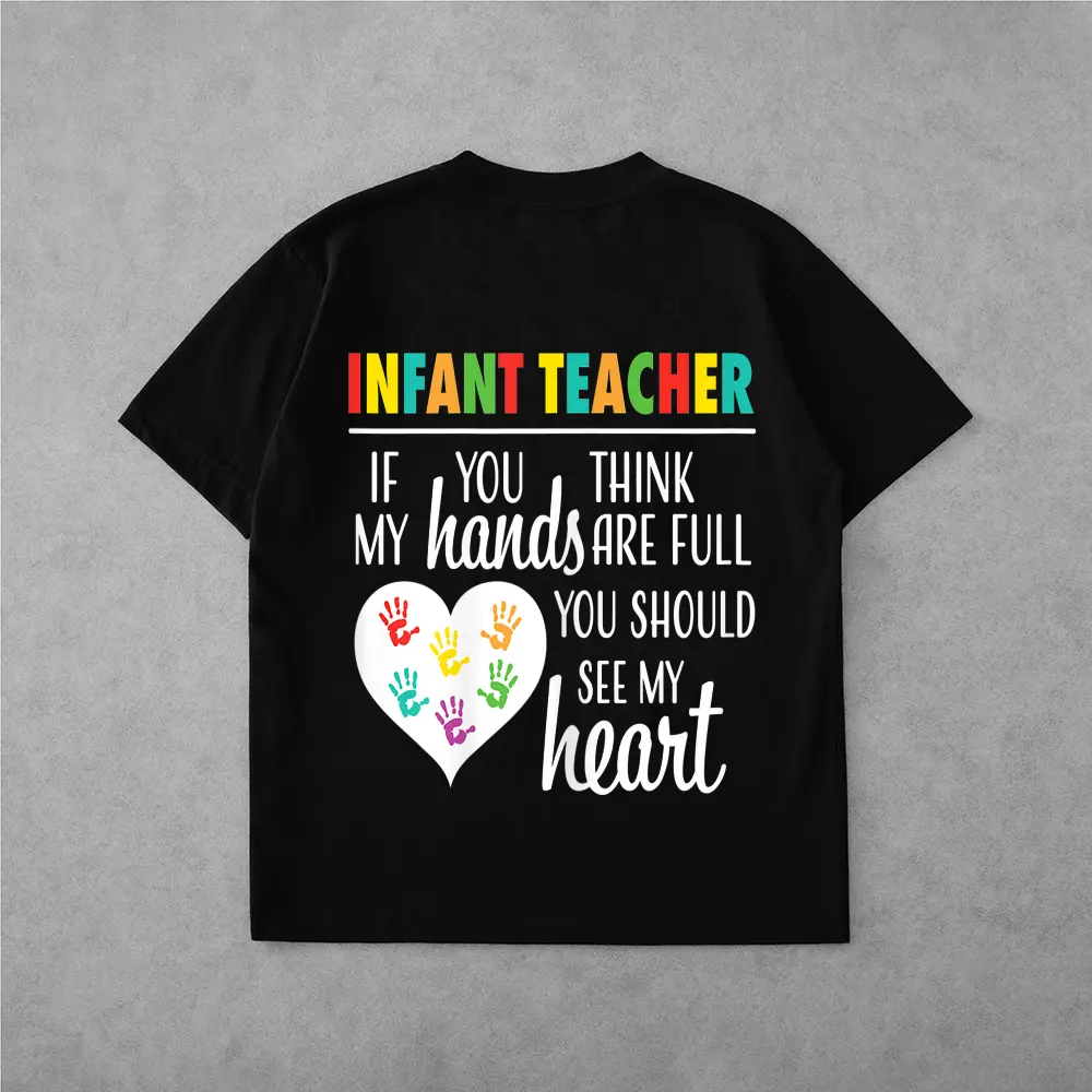 Womens Cute Hands Heart Infant Teacher Appreciation School Women T-Shirt
