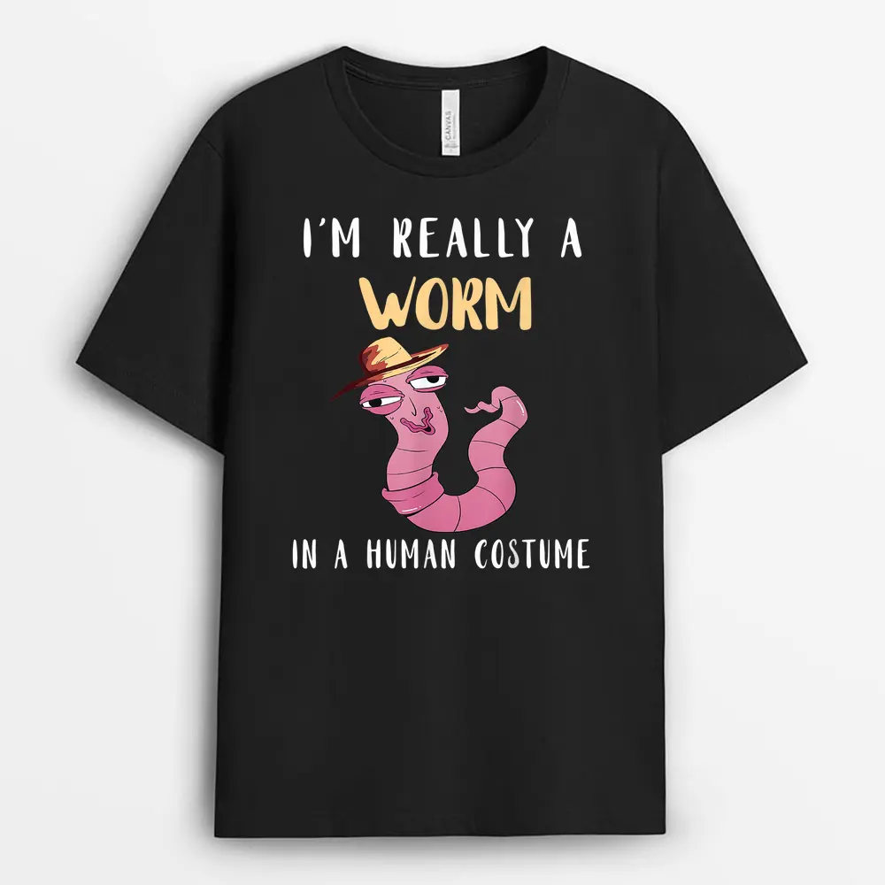 Worm Farmer I'm Really A Worm In Human Costume Vermiculture T-Shirt